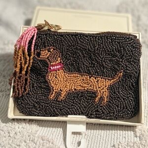 Dachshund Beaded Pouch/ Coin Purse